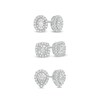 Thumbnail Image 1 of 0.45 CT. T.W. Diamond Stud Earrings Three Pair Set in Sterling Silver
