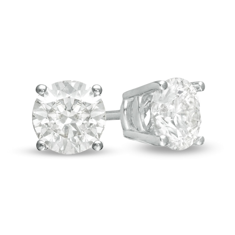 1.00 CT. T.W. Diamond Solitaire Stud Earrings in 10K White Gold|Peoples Jewellers