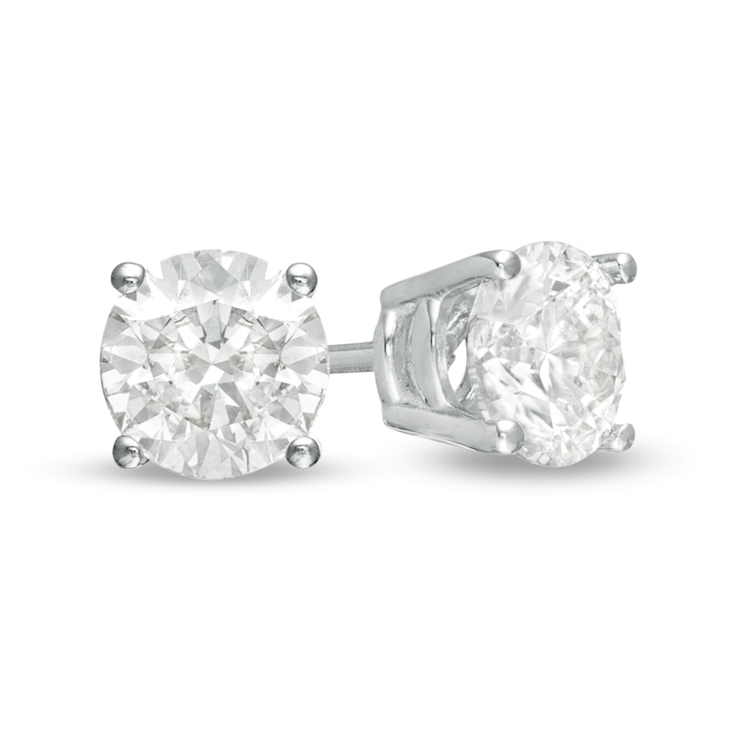 Main Image 1 of 1.00 CT. T.W. Diamond Solitaire Stud Earrings in 10K White Gold