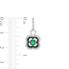 Thumbnail Image 3 of 4.0mm Lab-Created Emerald and 0.115 CT. T.W. White and Black Diamond Clover Drop Earrings in Sterling Silver
