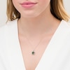 Thumbnail Image 2 of 5.5mm Lab-Created Emerald and 0.065 CT. T.W. White and Black Diamond Clover Pendant in Sterling Silver