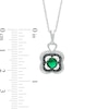 Thumbnail Image 3 of 5.5mm Lab-Created Emerald and 0.065 CT. T.W. White and Black Diamond Clover Pendant in Sterling Silver