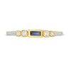 Thumbnail Image 3 of Sideways Baguette-Cut Blue Sapphire and 0.10 CT. T.W. Diamond Art Deco Stackable Ring in 10K Gold