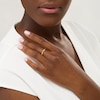 Thumbnail Image 2 of Sideways Baguette-Cut Emerald and 0.10 CT. T.W. Diamond Art Deco Stackable Ring in 10K Gold