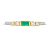 Thumbnail Image 3 of Sideways Baguette-Cut Emerald and 0.10 CT. T.W. Diamond Art Deco Stackable Ring in 10K Gold