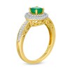 Thumbnail Image 2 of 5.0mm Emerald and 0.20 CT. T.W. Diamond Double Frame Ring in 10K Gold