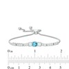 Swiss Blue Topaz, Lab-Created Opal and White Sapphire Bolo Bracelet in Sterling Silver - 9.0"