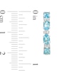 Oval Swiss Blue Topaz and Lab-Created White Sapphire Hoop Earrings in Sterling Silver