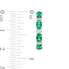 Alternating Oval Lab-Created Emerald and Round White Sapphire Hoop Earrings in Sterling Silver