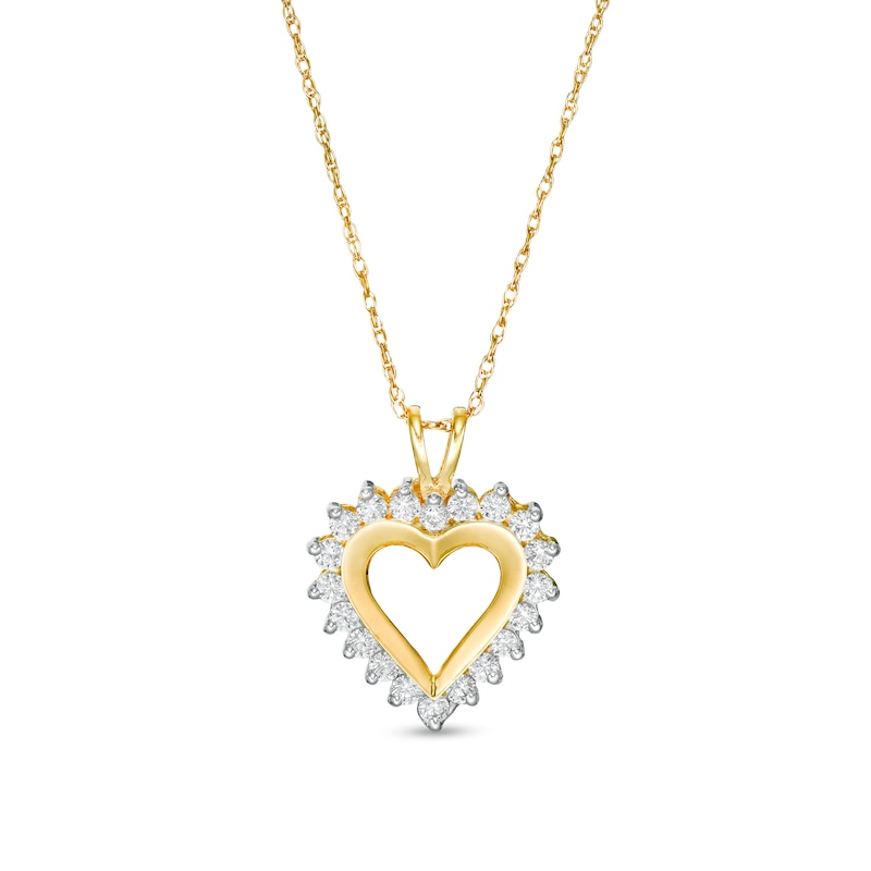 0.25 CT. T.W. Diamond Heart Pendant in 10K Gold|Peoples Jewellers