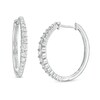 Thumbnail Image 1 of 1.00 CT. T.W. Diamond Graduated Hoop Earrings in 10K White Gold