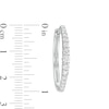 Thumbnail Image 2 of 1.00 CT. T.W. Diamond Graduated Hoop Earrings in 10K White Gold