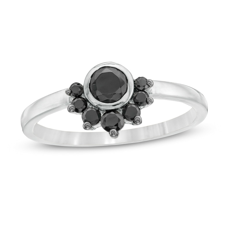 0.37 CT. T.W. Black Diamond Tiara Ring in 10K White Gold|Peoples Jewellers