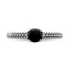 Stackable Expressions™ 5.0mm Onyx Oxidized Beaded Shank Ring in Sterling Silver and 14K Gold