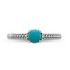 Stackable Expressions™ 5.0mm Turquoise Oxidized Ring in Sterling Silver and 14K Gold