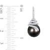 Thumbnail Image 3 of 10.0-10.5mm Baroque Black Tahitian Cultured Pearl and 0.32 CT. T.W. Diamond Coil Drop Earrings in 14K White Gold