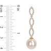 Thumbnail Image 3 of 10.0-10.5mm South Sea Cultured Pearl and 0.48 CT. T.W. Diamond Marquise Link Drop Earrings in 14K Gold