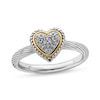 Thumbnail Image 0 of Stackable Expressions™ 0.09 CT. T.W. Composite Diamond Heart Ring in Sterling Silver and 14K Gold