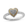 Thumbnail Image 0 of Stackable Expressions™ 0.09 CT. T.W. Composite Diamond Heart Ring in Sterling Silver and 14K Gold