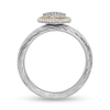 Thumbnail Image 2 of Stackable Expressions™ 0.09 CT. T.W. Composite Diamond Heart Ring in Sterling Silver and 14K Gold