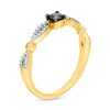 Thumbnail Image 3 of 0.23 CT. T.W. Enhanced Black and White Diamond Alternating Marquise Promise Ring in 10K Gold