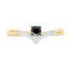 Thumbnail Image 4 of 0.18 CT. T.W. Enhanced Black and White Diamond Chevron Promise Ring in 10K Gold