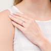 0.115 CT. T.W. Composite Diamond Pear-Shaped Frame Chevron Promise Ring in 10K Rose Gold