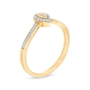 Thumbnail Image 3 of 0.115 CT. T.W. Composite Diamond Pear-Shaped Frame Chevron Promise Ring in 10K Gold