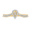Thumbnail Image 4 of 0.115 CT. T.W. Composite Diamond Pear-Shaped Frame Chevron Promise Ring in 10K Gold