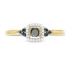 Thumbnail Image 4 of 0.18 CT. T.W. Enhanced Black and White Diamond Cushion Frame Tri-Sides Promise Ring in 10K Gold