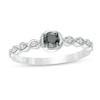 Thumbnail Image 0 of 0.23 CT. T.W. Enhanced Black and White Diamond Art Deco Promise Ring in 10K White Gold