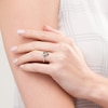 0.37 CT. T.W. Enhanced Black and White Composite Diamond Pear-Shaped Frame Ring in 10K White Gold