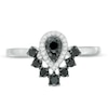 Thumbnail Image 3 of 0.37 CT. T.W. Enhanced Black and White Composite Diamond Pear-Shaped Frame Ring in 10K White Gold