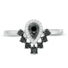 0.37 CT. T.W. Enhanced Black and White Composite Diamond Pear-Shaped Frame Ring in 10K White Gold