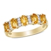 Oval Citrine and 0.16 CT. T.W. Diamond Five Stone Ring in 14K Gold