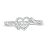 Thumbnail Image 3 of 0.05 CT. T.W. Diamond Heart-Shaped Bypass Promise Ring in Sterling Silver