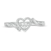 Thumbnail Image 4 of 0.05 CT. T.W. Diamond Heart-Shaped Bypass Promise Ring in Sterling Silver