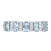 Thumbnail Image 4 of Oval Aquamarine and 0.16 CT. T.W. Diamond Five Stone Ring in 14K White Gold