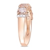 Thumbnail Image 3 of Oval Morganite and 0.16 CT. T.W. Diamond Five Stone Ring in 14K Rose Gold