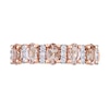 Thumbnail Image 4 of Oval Morganite and 0.16 CT. T.W. Diamond Five Stone Ring in 14K Rose Gold