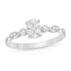 Thumbnail Image 1 of 0.20 CT. T.W. Composite Diamond Oval Art Deco Promise Ring in 10K White Gold