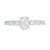 Thumbnail Image 4 of 0.20 CT. T.W. Composite Diamond Oval Art Deco Promise Ring in 10K White Gold