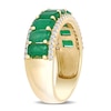 Thumbnail Image 3 of Emerald-Cut Emerald and 0.28 CT. T.W. Diamond Edge Band in 14K Gold
