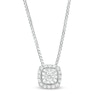 Thumbnail Image 0 of 0.08 CT. T.W. Diamond Cushion Frame Pendant in Sterling Silver