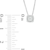 0.08 CT. T.W. Diamond Cushion Frame Pendant in Sterling Silver