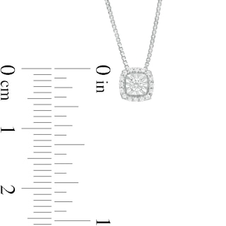0.08 CT. T.W. Diamond Cushion Frame Pendant in Sterling Silver