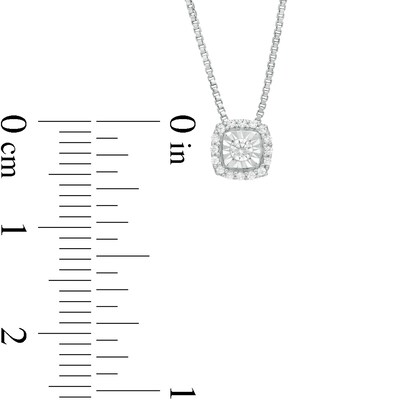 0.08 CT. T.W. Diamond Cushion Frame Pendant in Sterling Silver