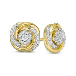 0.145 CT. T.W. Composite Diamond Swirl Stud Earrings in 10K Gold