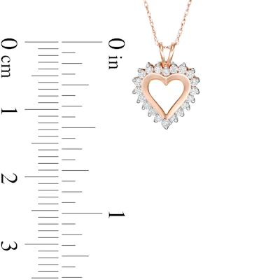 0.25 CT. T.W. Diamond Heart Pendant in 10K Rose Gold