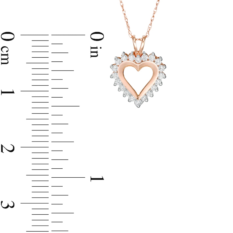 0.25 CT. T.W. Diamond Heart Pendant in 10K Rose Gold